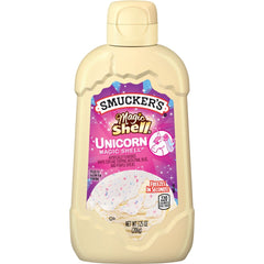 Smucker's® Unicorn Magic Shell® Ice Cream Topping front center with packaging