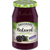 Natural Blackberry Fruit Spread front center with packaging