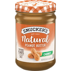 Natural Chunky Peanut Butter front center with packaging