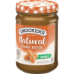 Natural Chunky Peanut Butter front right with packaging
