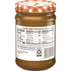 Natural Chunky Peanut Butter back center with packaging