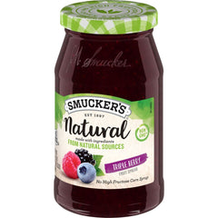 Natural Triple Berry Fruit Spread front right with packaging