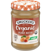Organic Chunky Peanut Butter front center with packaging