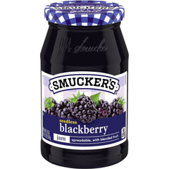Seedless Blackberry Jam front center with packaging