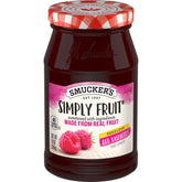 Simply Fruit® Seedless Red Raspberry Fruit Spread front center with packaging