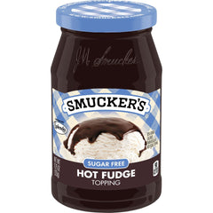 Sugar Free Hot Fudge Spoonable Topping front center with packaging