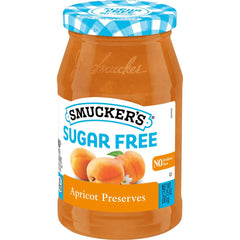 Sugar Free Apricot Preserves front right with packaging