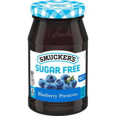 Sugar Free Blueberry Preserves front center with packaging