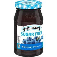 Sugar Free Blueberry Preserves front left with packaging