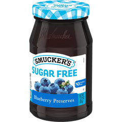 Sugar Free Blueberry Preserves front right with packaging