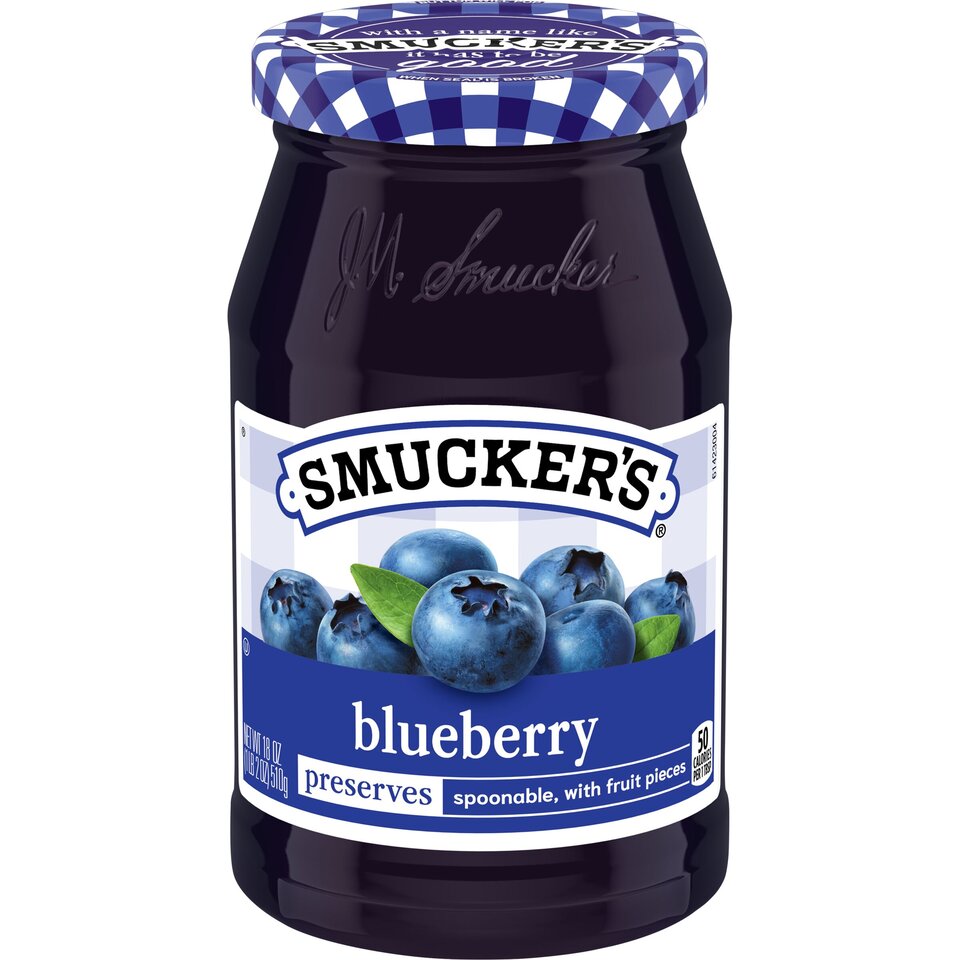 Blueberry Preserves front center with packaging