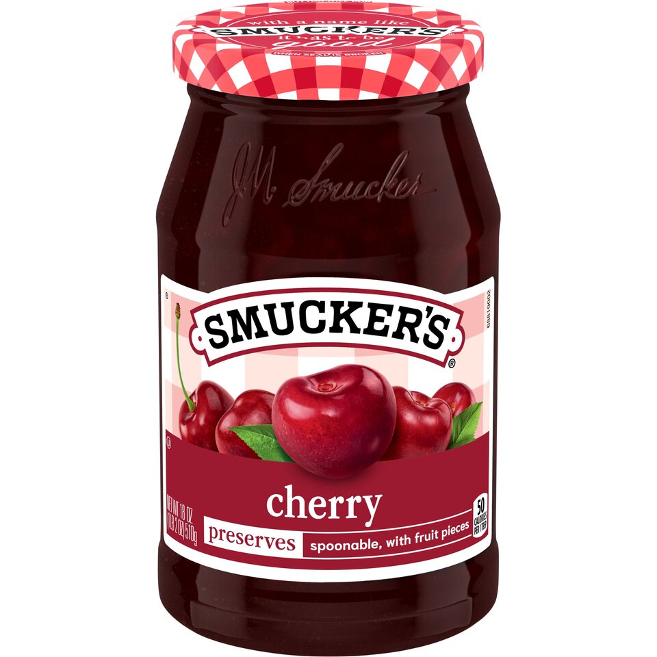 Cherry Preserves front center with packaging