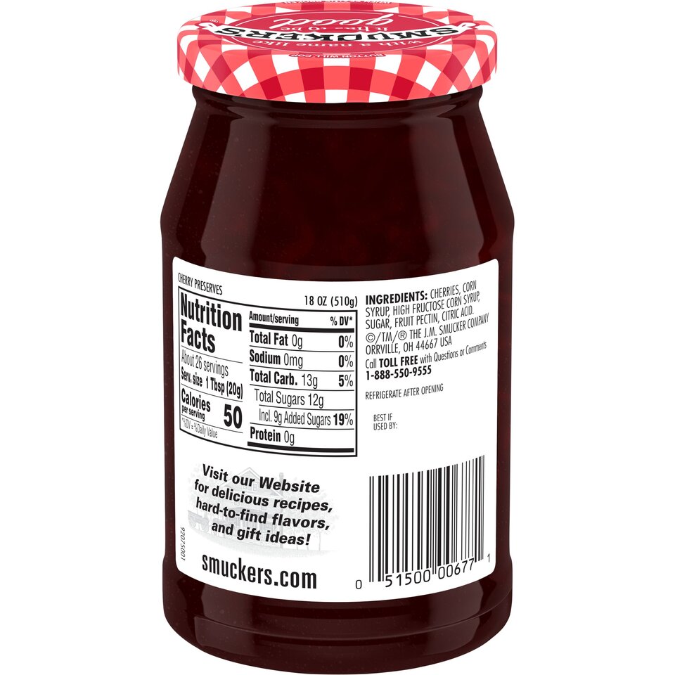 Cherry Preserves back center with packaging
