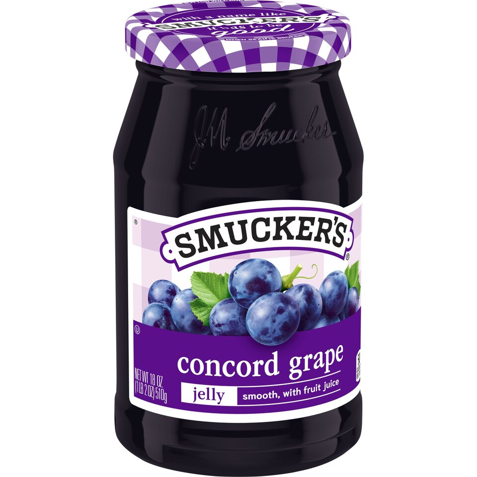 Concord Grape Jelly front left with packaging