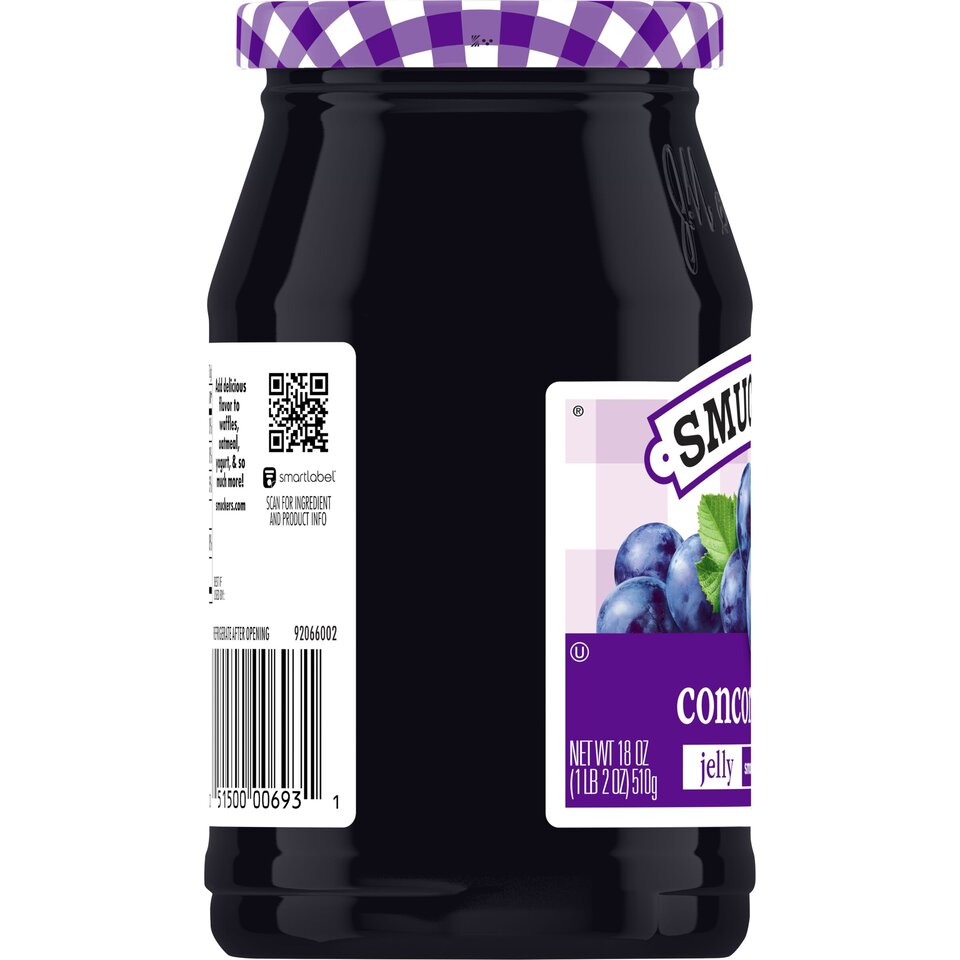 Concord Grape Jelly left with packaging