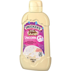 Smucker's® Unicorn Magic Shell® Ice Cream Topping front right with packaging