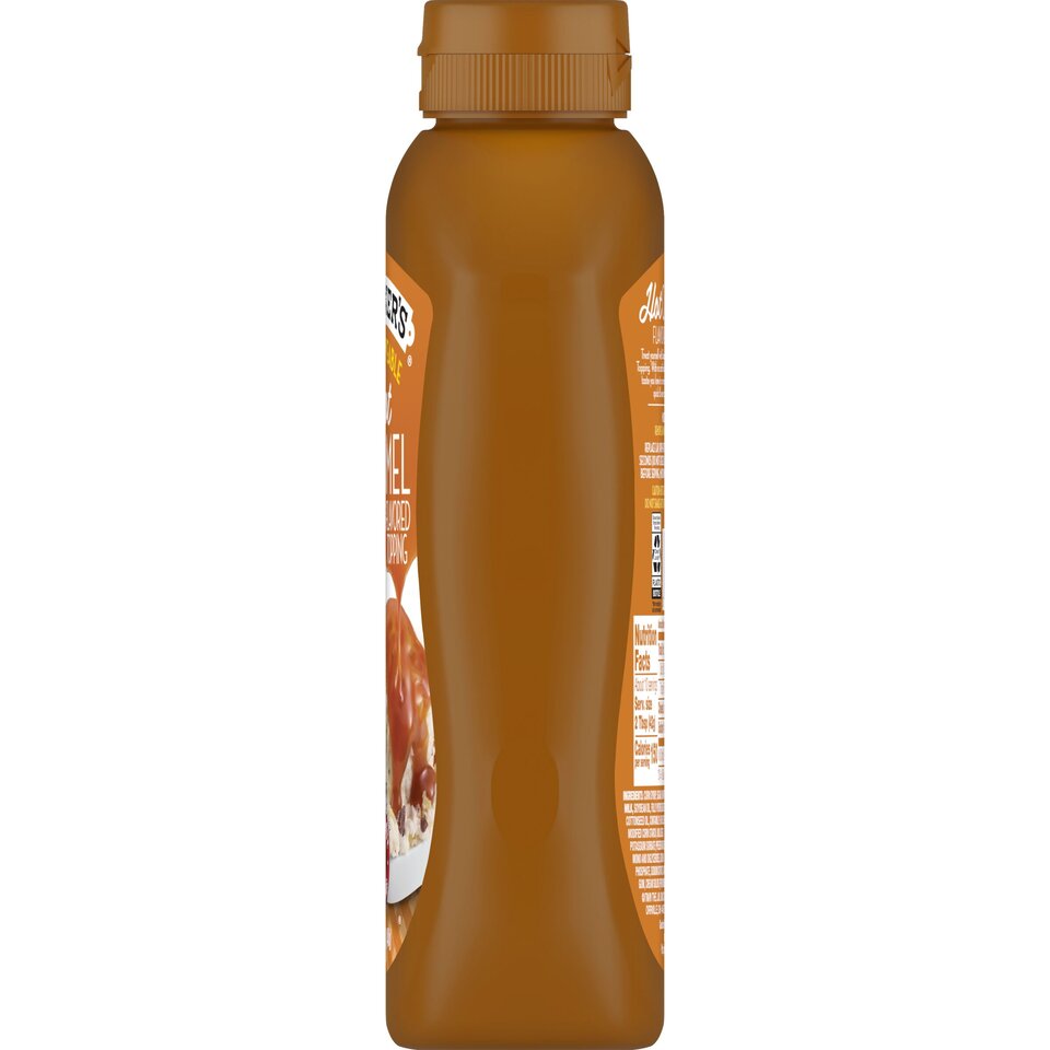 Microwavable Hot Caramel Topping right with packaging