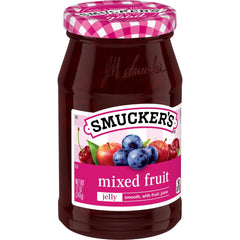 Mixed Fruit Jelly front left with packaging