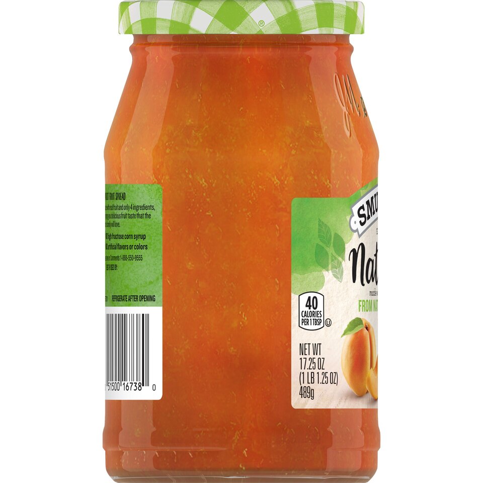 Natural Apricot Fruit Spread left with packaging