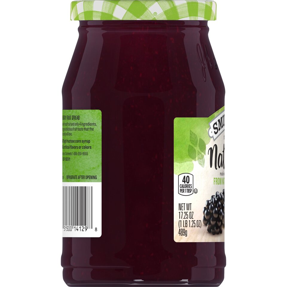 Natural Blackberry Fruit Spread left with packaging
