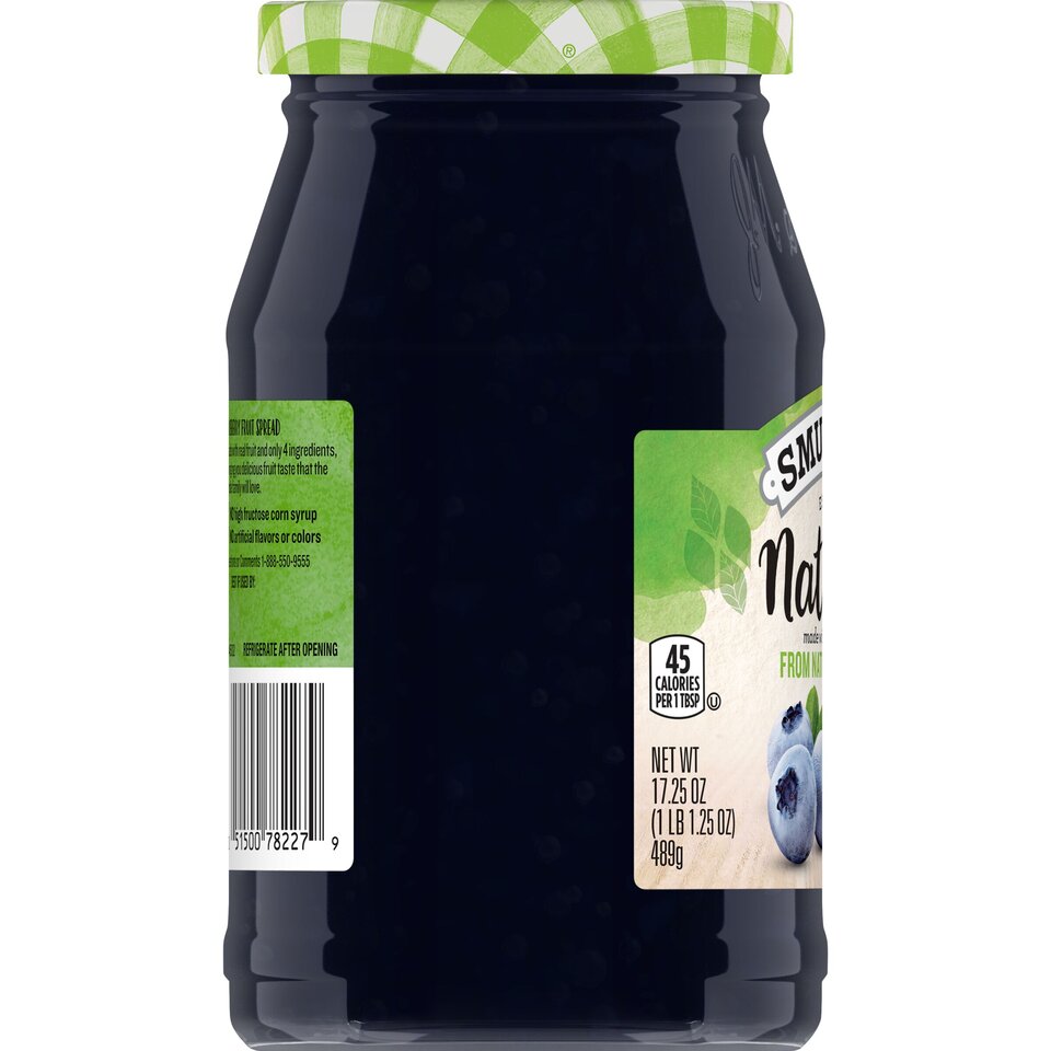 Natural Blueberry Fruit Spread left with packaging