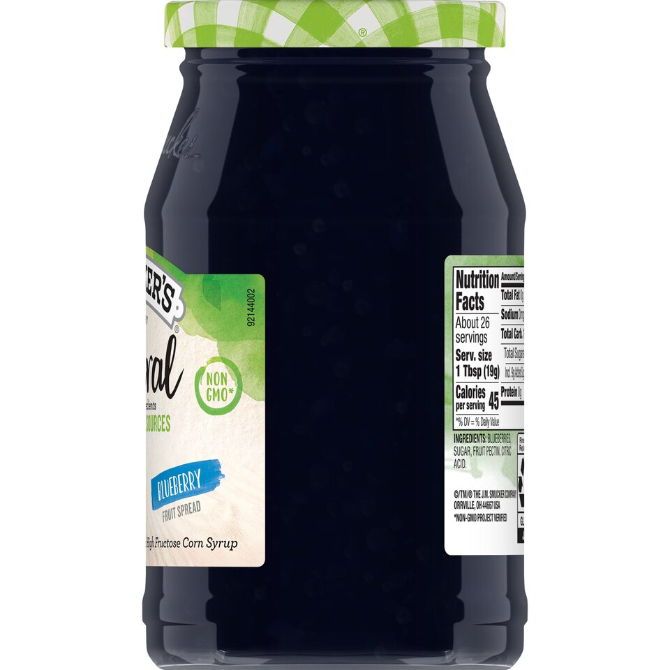 Natural Blueberry Fruit Spread right with packaging