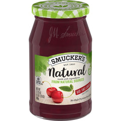Natural Red Tart Cherry Fruit Spread front left with packaging