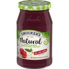 Natural Red Tart Cherry Fruit Spread front right with packaging