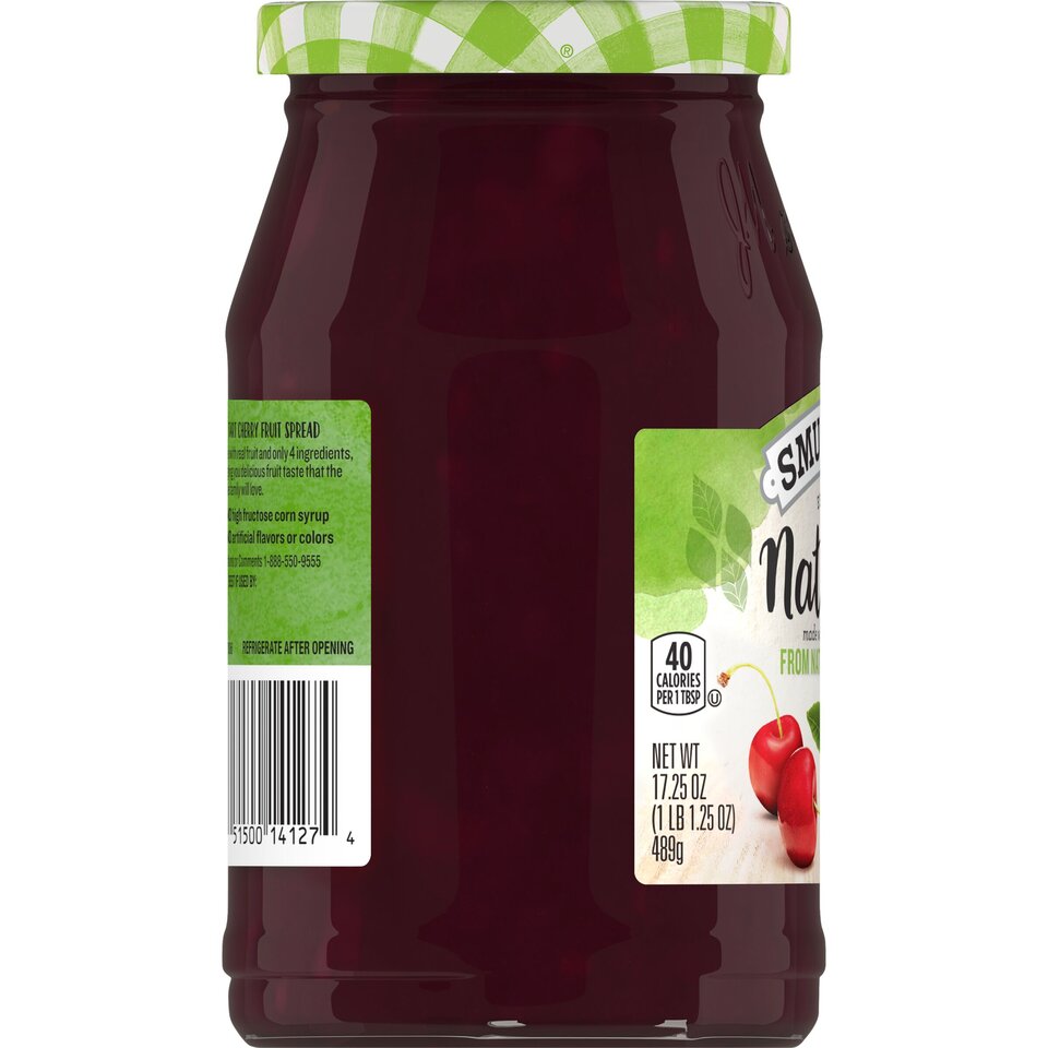 Natural Red Tart Cherry Fruit Spread left with packaging