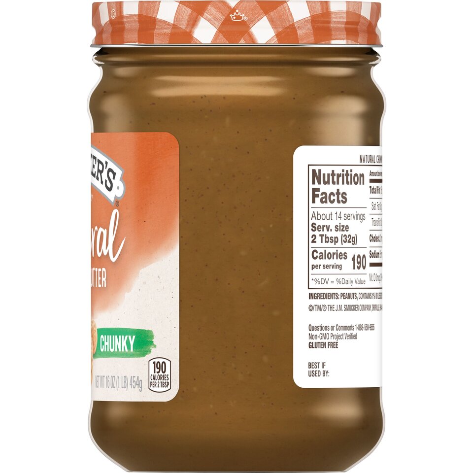 Natural Chunky Peanut Butter right with packaging