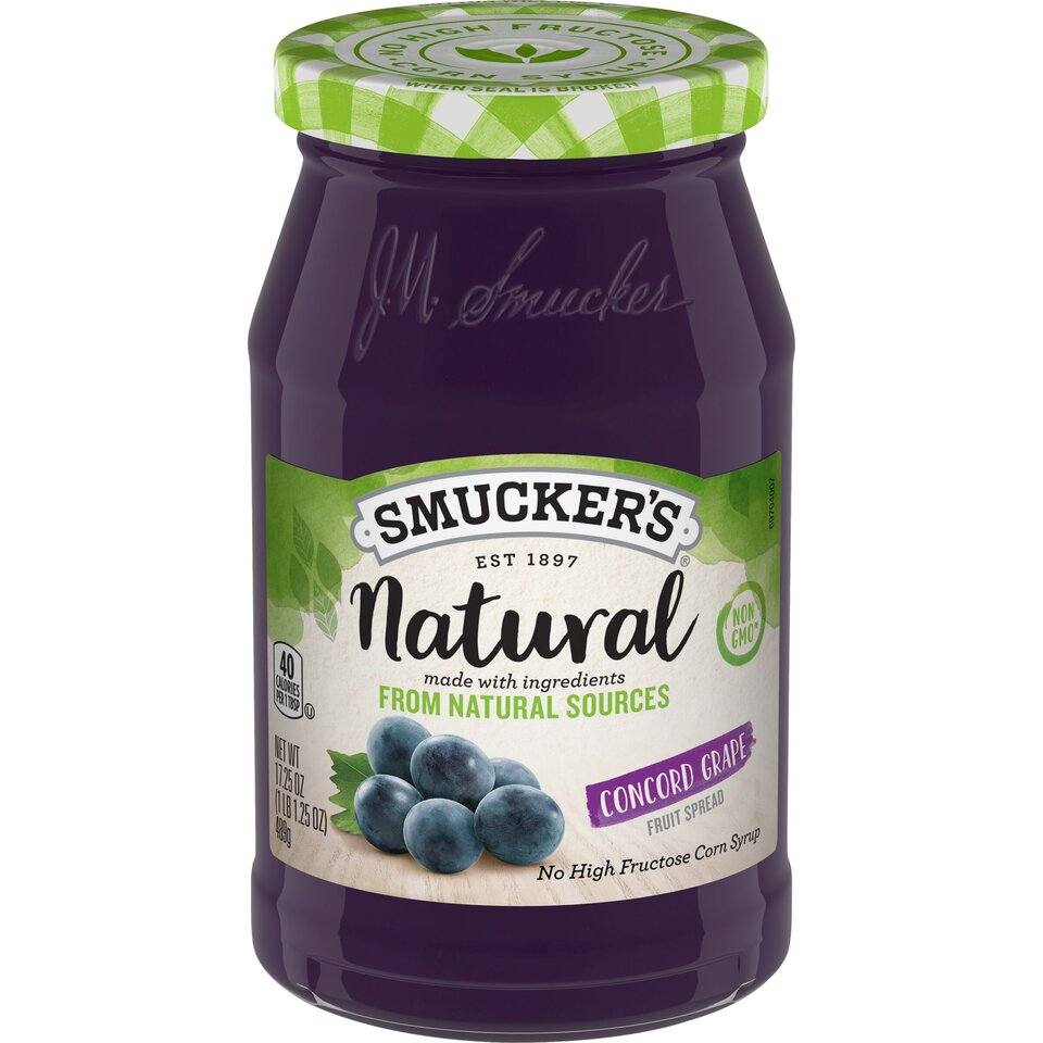 Natural Concord Grape Fruit Spread front center with packaging