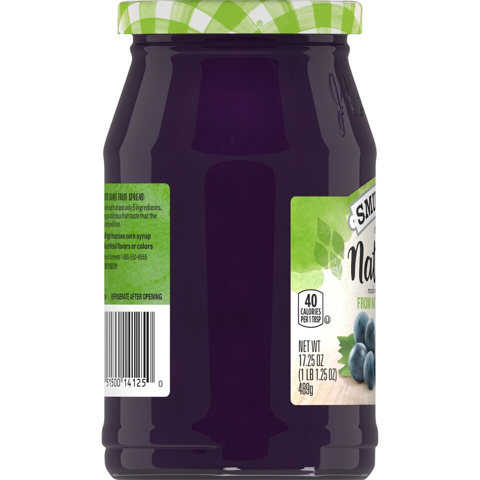 Natural Concord Grape Fruit Spread left with packaging