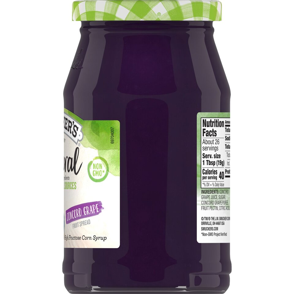 Natural Concord Grape Fruit Spread right with packaging