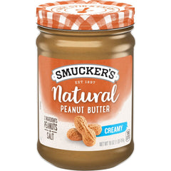 Natural Creamy Peanut Butter front center with packaging