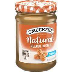Natural Creamy Peanut Butter front left with packaging