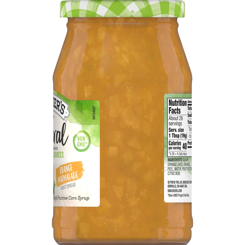 Natural Orange Marmalade Fruit Spread right with packaging