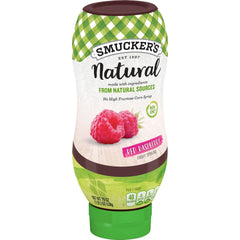 Smucker's® Natural Red Raspberry Squeezable Fruit Spread front left with packaging