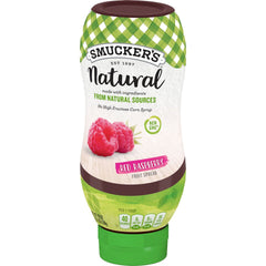 Smucker's® Natural Red Raspberry Squeezable Fruit Spread front right with packaging