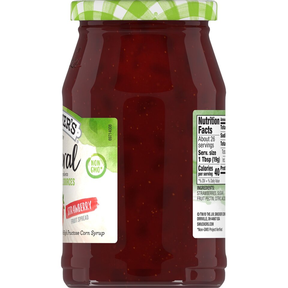 Natural Strawberry Fruit Spread right with packaging