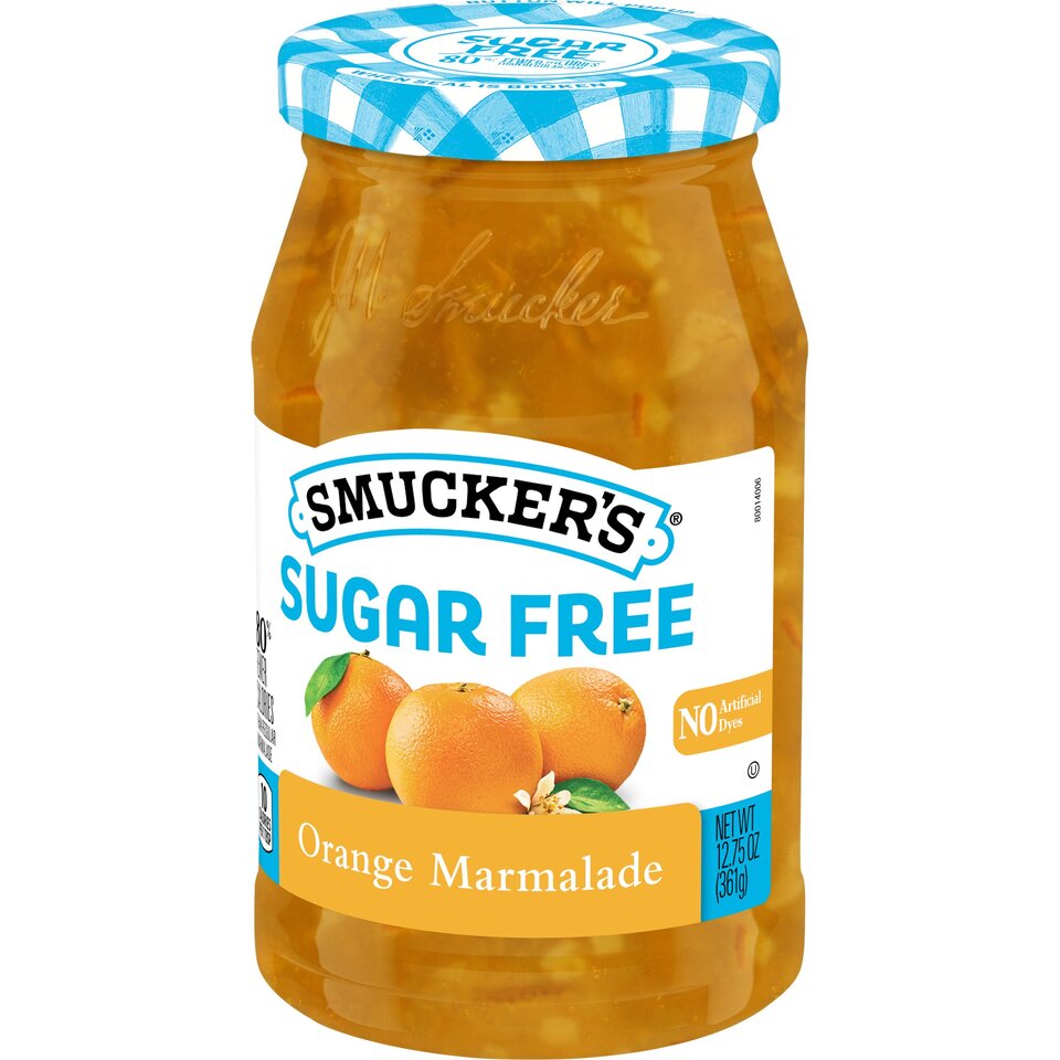 Sugar Free Orange Marmalade front right with packaging