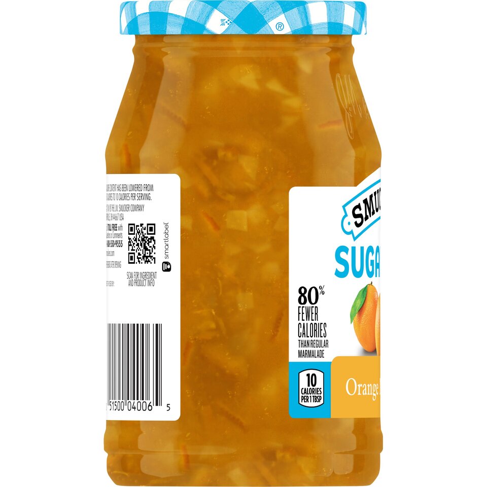 Sugar Free Orange Marmalade left with packaging