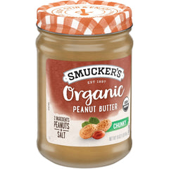Organic Chunky Peanut Butter front left with packaging