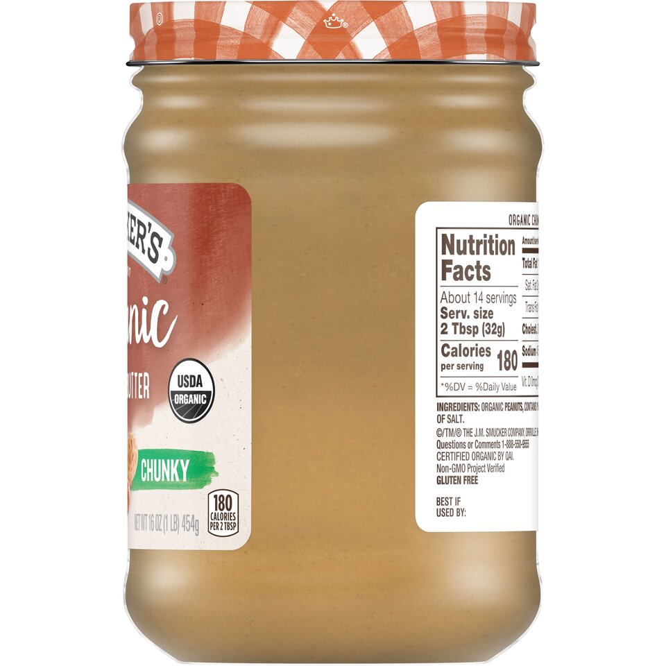 Organic Chunky Peanut Butter right with packaging