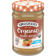 Organic Creamy Peanut Butter front center with packaging