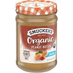 Organic Creamy Peanut Butter front left with packaging