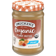 Organic Creamy Peanut Butter front right with packaging