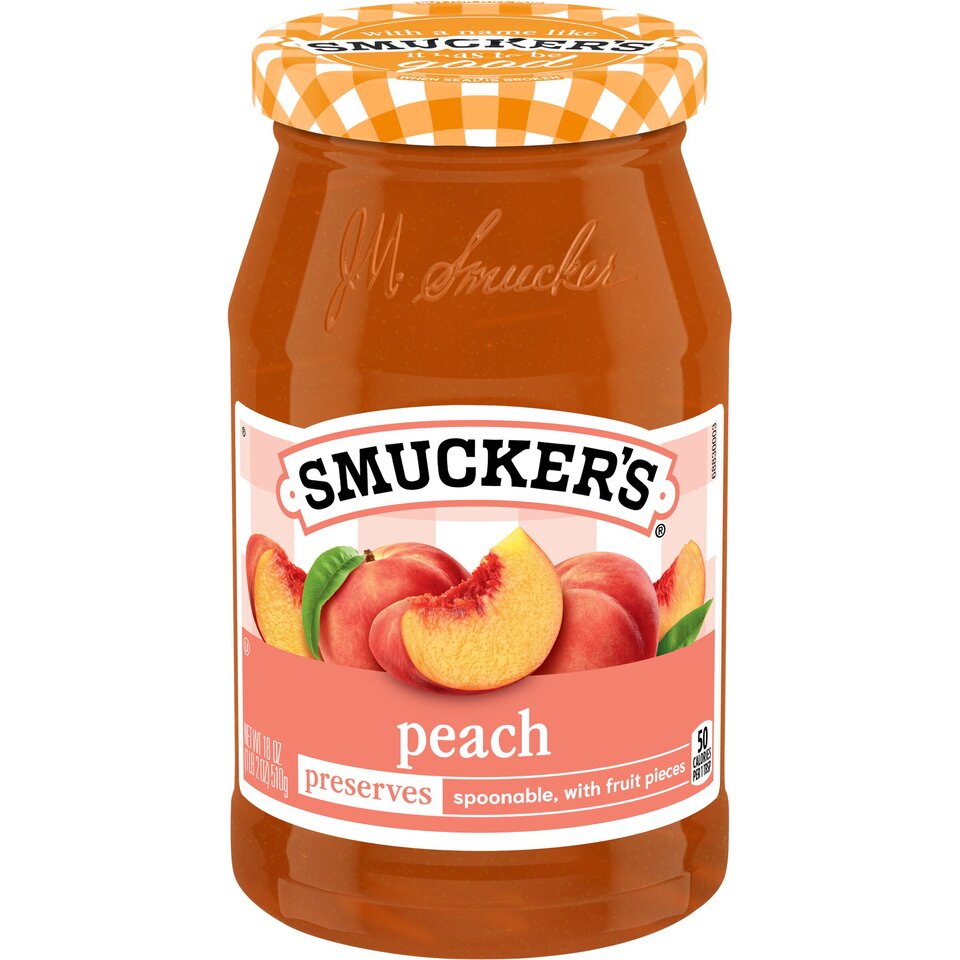 Peach Preserves front center with packaging