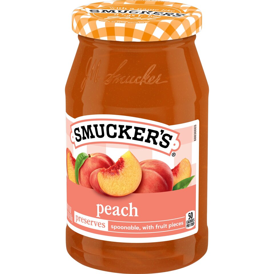 Peach Preserves front right with packaging