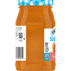 Sugar Free Peach Preserves left with packaging
