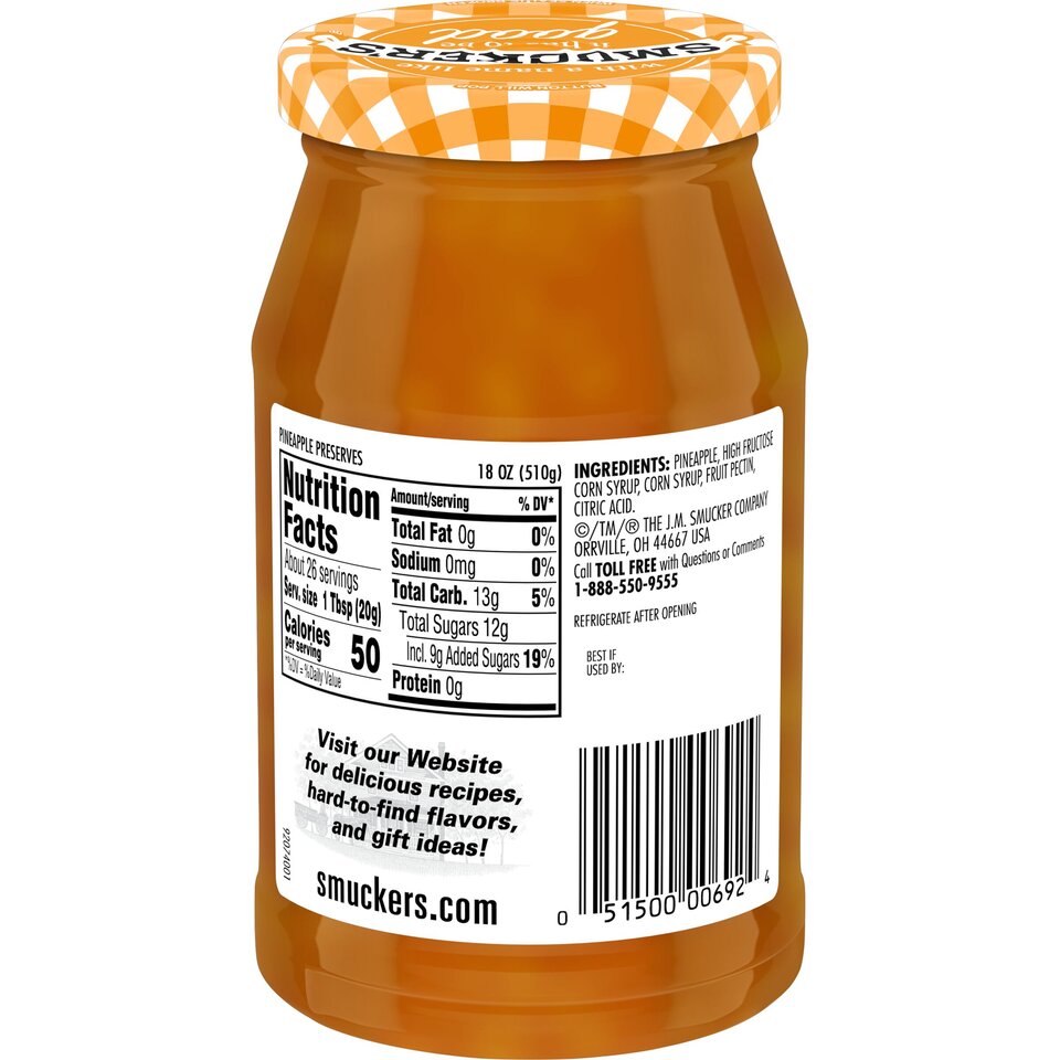 Pineapple Preserves back center with packaging